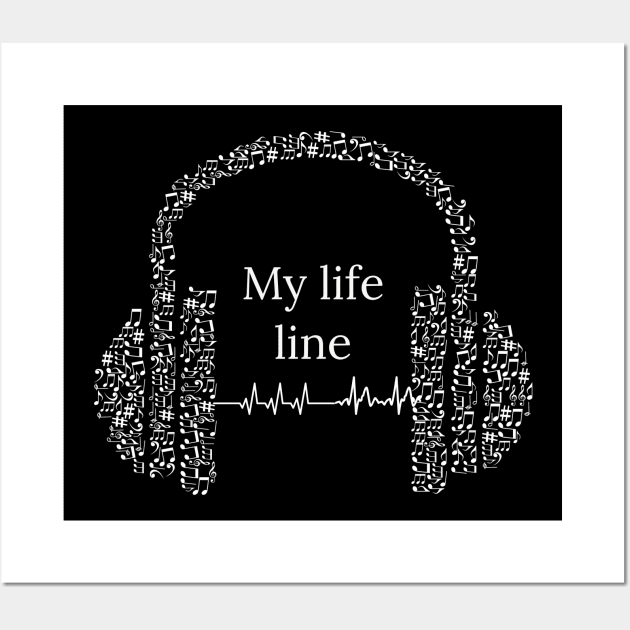 Music is my life line Wall Art by QUOT-s